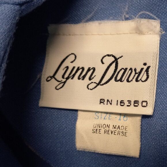Vintage Lynn Davis Blue Women's 16 RN 16360 Single pocket Dress Cottagecore - Picture 3 of 8